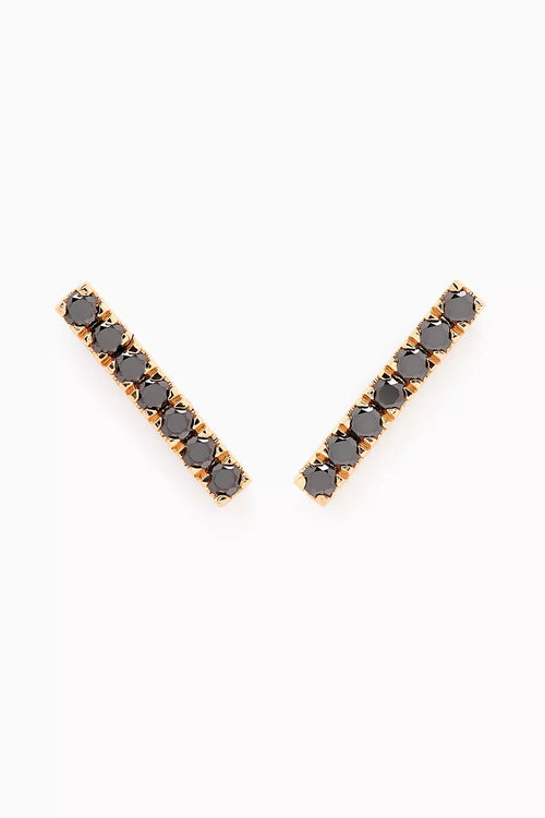 Cercei cu diamante negre, din aur de 18kt