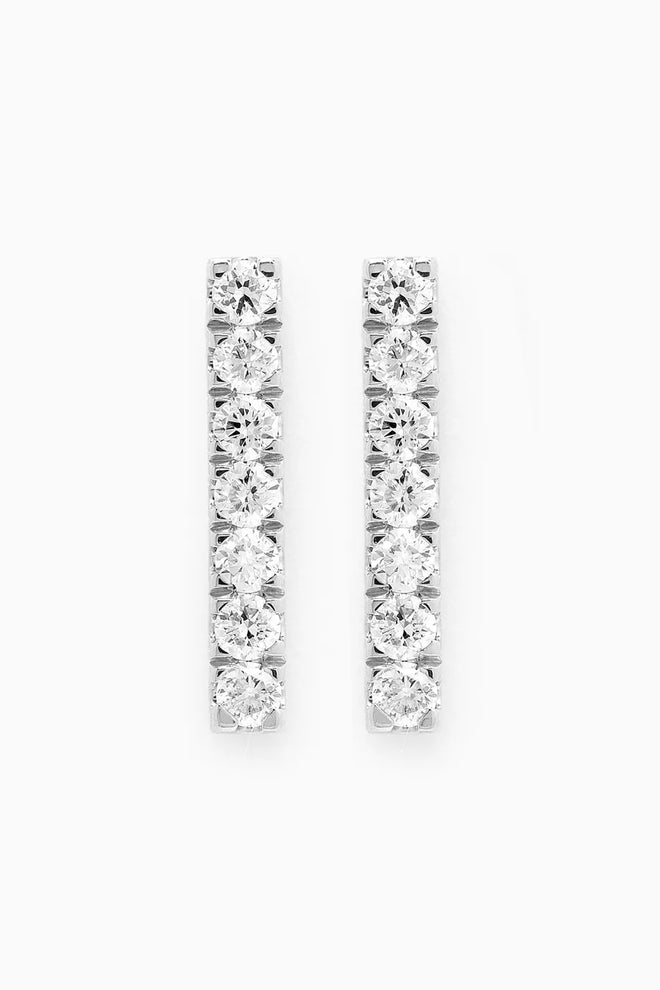 Cercei cu diamante, din aur alb de 18kt