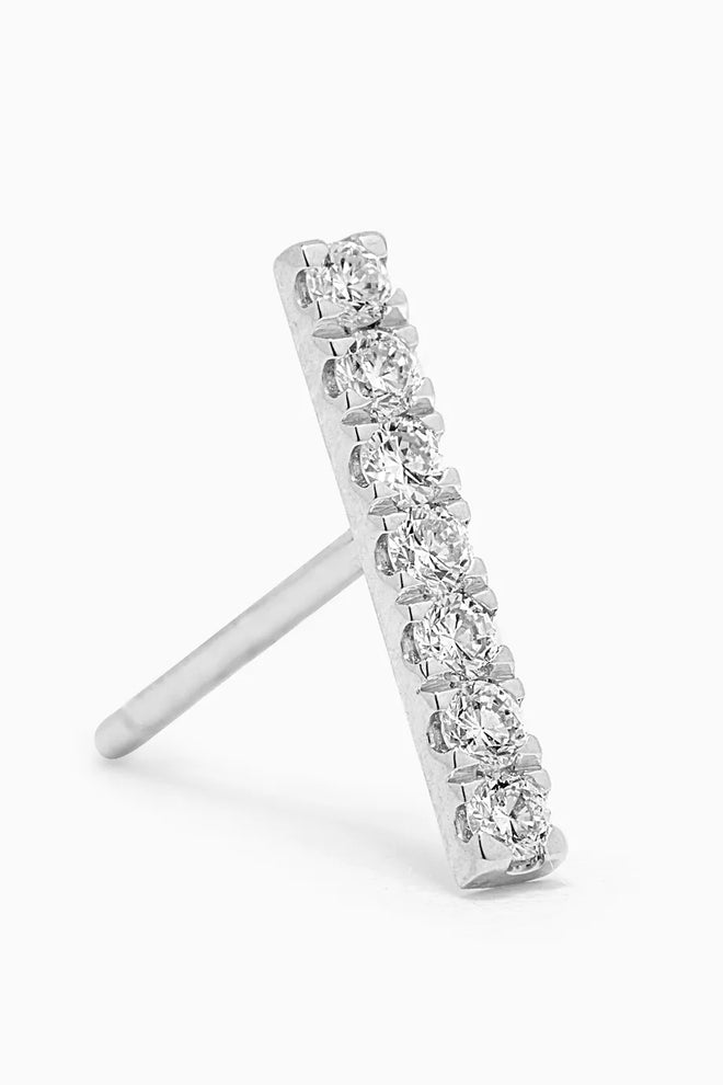 Cercei cu diamante, din aur alb de 18kt
